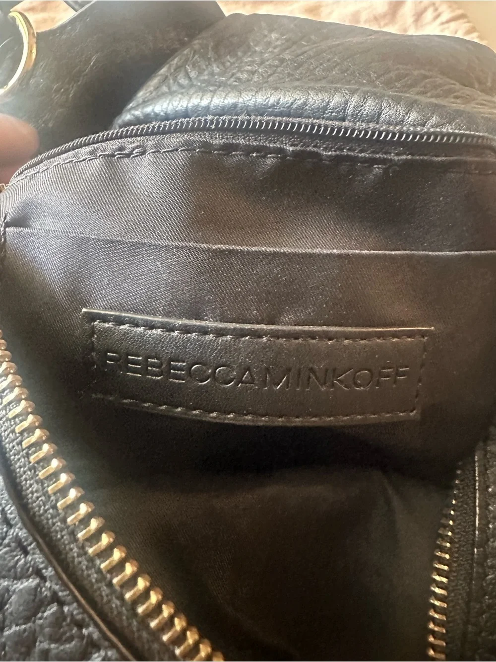 Rebecca Minkoff Julian Black Leather Backpack with Gold-Tone Hardware